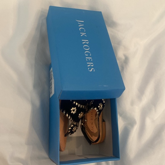 NWT Jack Rogers toddler sandals navy and gold - Picture 5 of 5